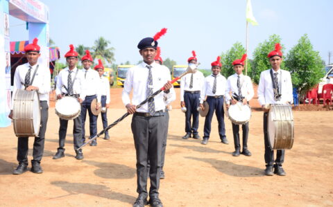 Band troop in Sports Day at RISHS International CBSE School Arcot