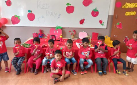 Boys Photo at Red day Celebration at RISHS International CBSE School Arcot