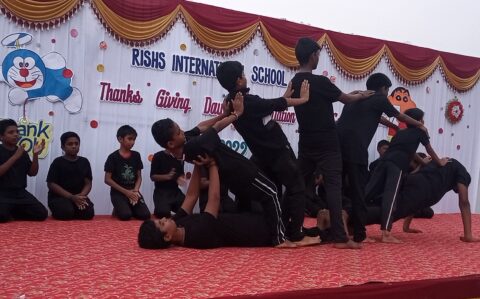 Boys Pyramid in Thanks Giving at RISHS International CBSE School Arcot