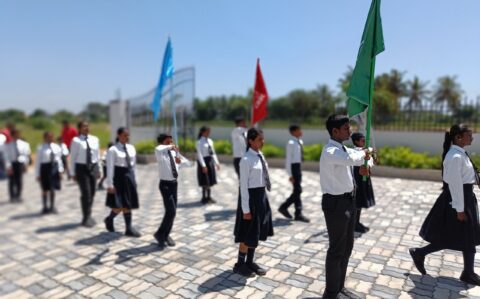 Captains Marching during the Investiture ceremony at RISHS International CBSE School Arcot