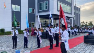 Captains Pledging during the Investiture ceremony at RISHS International CBSE School Arcot