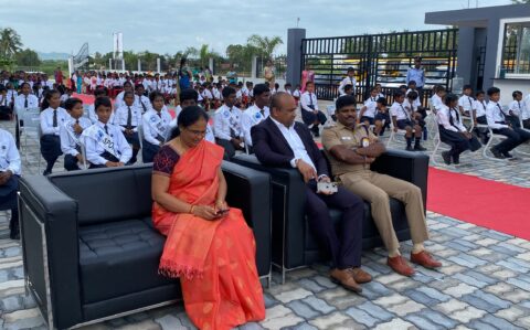 Chief Guests gathered for the Investiture ceremony at RISHS International CBSE School Arcot