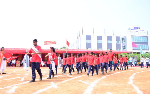 Cholas group Marching during Sports Day at RISHS International CBSE School Arcot