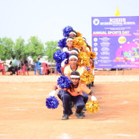 Drill performed by students during Sports Day at RISHS International CBSE School Arcot