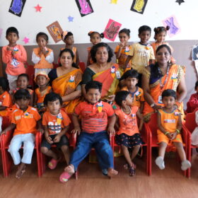 Group Photo in Orange Day at RISHS International CBSE School Arcot
