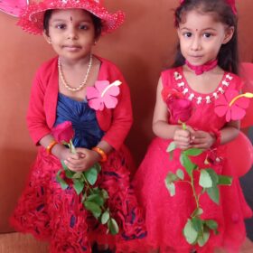 Kids at Red day Celebration at RISHS International CBSE School Arcot
