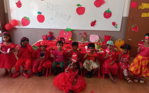 Kids Group photo at Red day Celebration at RISHS International CBSE School Arcot