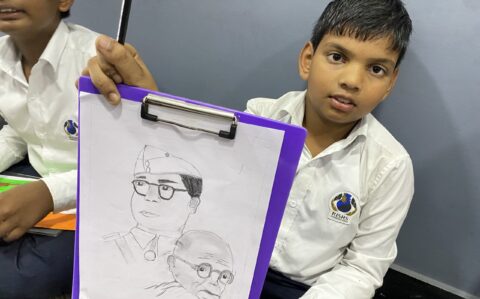 Leaders Drawing by Students at RISHS International CBSE School Arcot