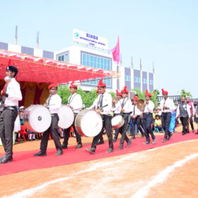 March past band during sports day at RISHS International CBSE School Arcot