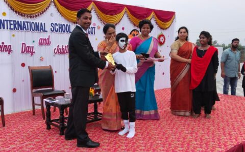 Mime Prize distribution at Thanks Giving at RISHS International CBSE School Arcot