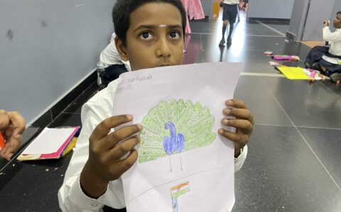 Peacock Drawing by Student at RISHS International CBSE School Arcot