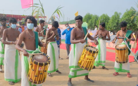 Pongal Celebration Drums at RISHS International CBSE School Arcot