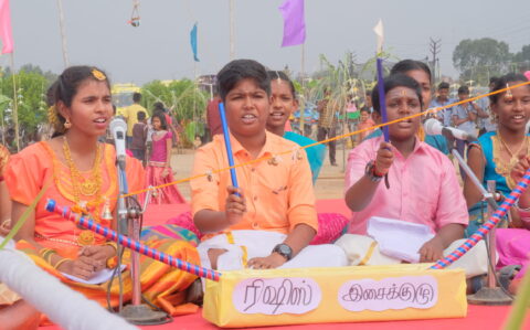 Pongal Celebration Students Singing at RISHS International CBSE School Arcot