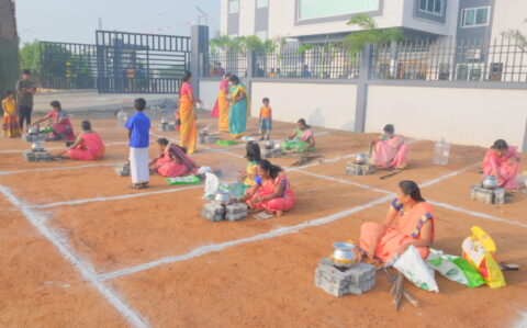 Pongal Outdoor Cooking at RISHS International CBSE School Arcot