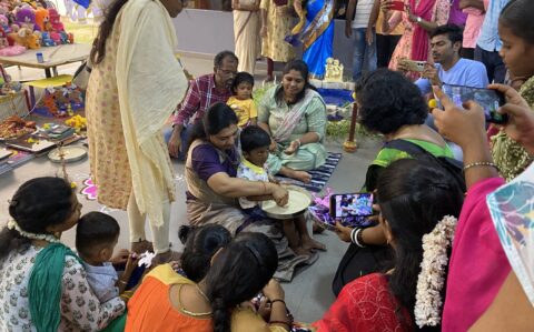 Principal Celebrating Vijayadasami with Parents at RISHS International CBSE School Arcot