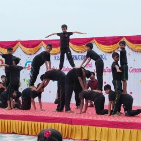 Pyramid Performance by primary students on Thanks Giving at RISHS International CBSE School Arcot
