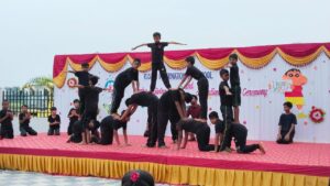 Pyramid Performance by primary students on Thanks Giving at RISHS International CBSE School Arcot