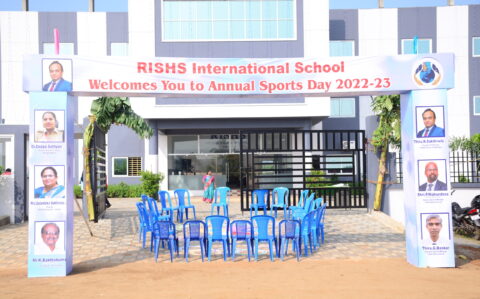 RISHS International CBSE School Arcot welcoming during Sports Day