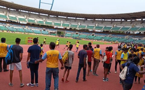 RISHS International School Students Running at Nehru Stadium