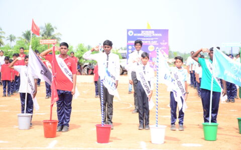 Salutation by Captains on Sports Day at RISHS International CBSE School Arcot