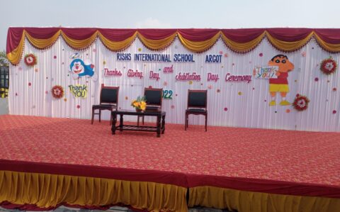 Stage Decoration for Thanks Giving at RISHS International CBSE School Arcot