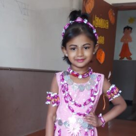 Student in chocolate dress during Chocolate Day at RISHS International CBSE School Arcot