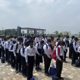 Students Assembled for Field Trip at RISHS International CBSE School Arcot