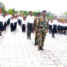 Students Assembly during Independence day at RISHS International CBSE School Arcot