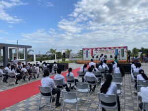 Students gathered for the Investiture ceremony at RISHS International CBSE School Arcot