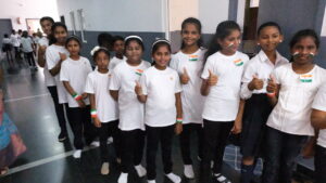 Students in Independence day at RISHS International CBSE School Arcot