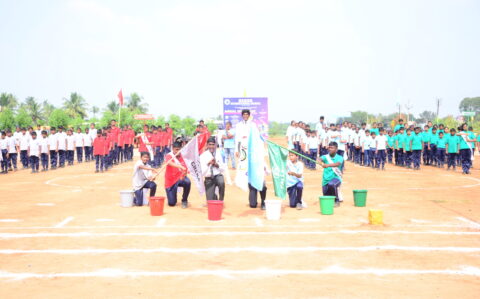 Students taking Pledge in Sports Day at RISHS International CBSE School Arcot