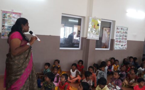 Teacher Addressing the Students on Chocolate Day at RISHS International CBSE School Arcot