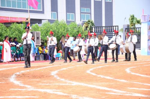Band Marching in Sports Day at RISHS International CBSE School Arcot