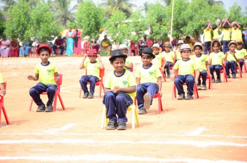 Children performing dance on Sports Day at RISHS International CBSE School Arcot