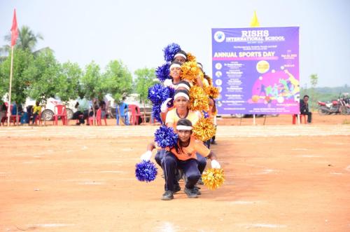 Drill performed by students during Sports Day at RISHS International CBSE School Arcot
