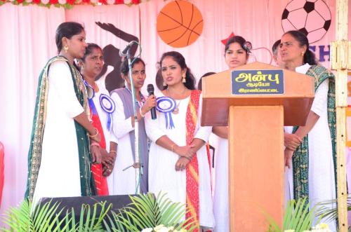 Prayer Song during sports day at RISHS International CBSE School Arcot