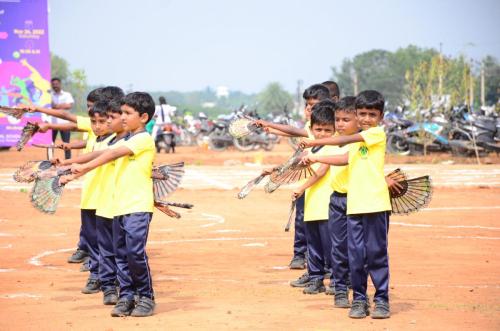 Primary School Students dancing on Sports Day at RISHS International CBSE School Arcot